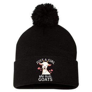 Goat Girl Just A Girl Who Loves Goats Farmer Goat Mom Pom Pom 12in Knit Beanie