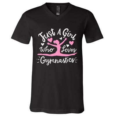 Gymnastics Gymnast Just A Girl Who Loves Gymnastics V-Neck T-Shirt