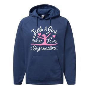 Gymnastics Gymnast Just A Girl Who Loves Gymnastics Performance Fleece Hoodie