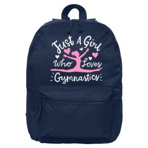 Gymnastics Gymnast Just A Girl Who Loves Gymnastics 16 in Basic Backpack