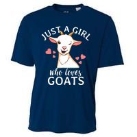 Goat Girl Just A Girl Who Loves Goats Farmer Goat Mom Cooling Performance Crew T-Shirt