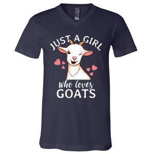 Goat Girl Just A Girl Who Loves Goats Farmer Goat Mom V-Neck T-Shirt