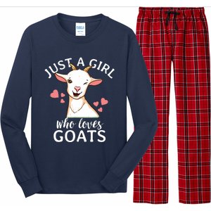 Goat Girl Just A Girl Who Loves Goats Farmer Goat Mom Long Sleeve Pajama Set