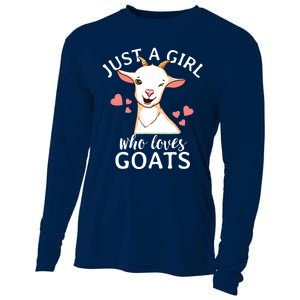 Goat Girl Just A Girl Who Loves Goats Farmer Goat Mom Cooling Performance Long Sleeve Crew