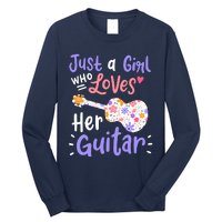 Guitar Guitarist Just A Girl Who Loves Her Guitar Gift Long Sleeve Shirt