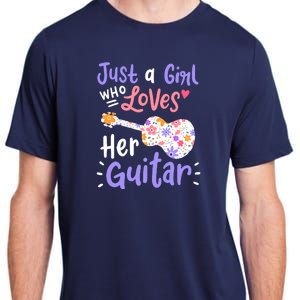 Guitar Guitarist Just A Girl Who Loves Her Guitar Gift Adult ChromaSoft Performance T-Shirt