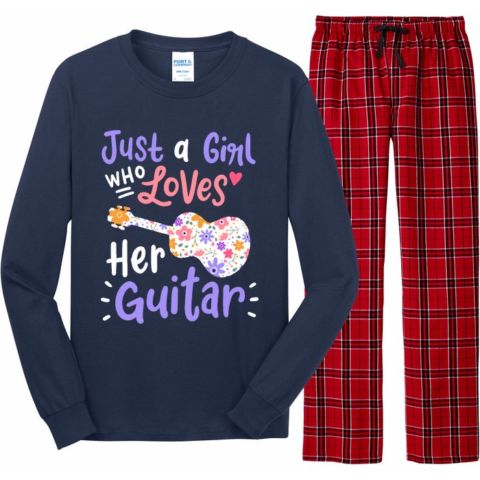 Guitar Guitarist Just A Girl Who Loves Her Guitar Gift Long Sleeve Pajama Set