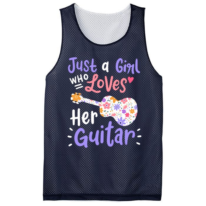 Guitar Guitarist Just A Girl Who Loves Her Guitar Gift Mesh Reversible Basketball Jersey Tank