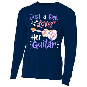 Guitar Guitarist Just A Girl Who Loves Her Guitar Gift Cooling Performance Long Sleeve Crew