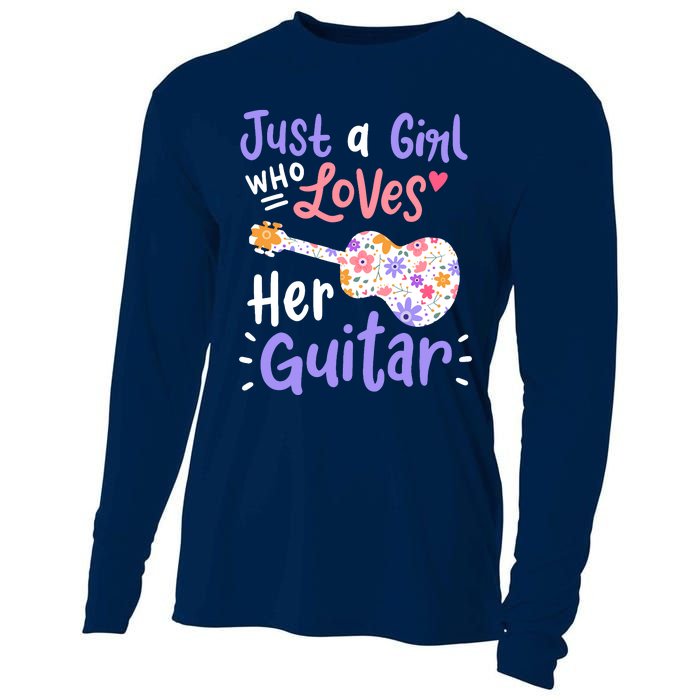 Guitar Guitarist Just A Girl Who Loves Her Guitar Gift Cooling Performance Long Sleeve Crew