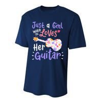 Guitar Guitarist Just A Girl Who Loves Her Guitar Gift Performance Sprint T-Shirt