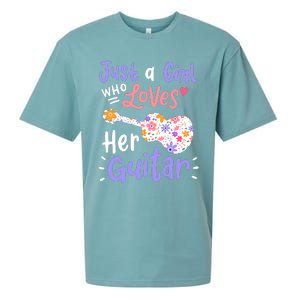 Guitar Guitarist Just A Girl Who Loves Her Guitar Gift Sueded Cloud Jersey T-Shirt