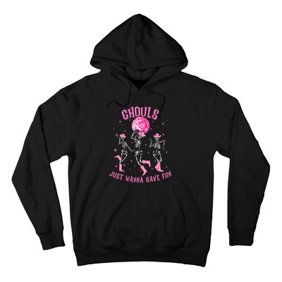 Girl Ghouls Just Wanna Have Fun Disco Party Dancing Skeleton Hoodie