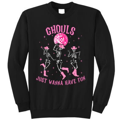 Girl Ghouls Just Wanna Have Fun Disco Party Dancing Skeleton Sweatshirt