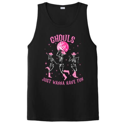 Girl Ghouls Just Wanna Have Fun Disco Party Dancing Skeleton PosiCharge Competitor Tank