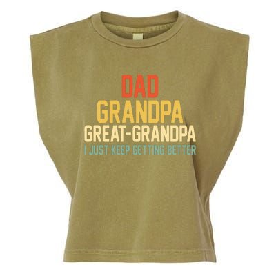 Great Grandpa Just Keep Getting Better Family Appreciation Graphic Garment-Dyed Women's Muscle Tee