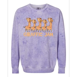 Giraffe Giraffic Jam Funny Pun Cute Colorblast Crewneck Sweatshirt