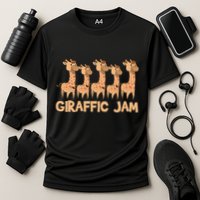Giraffe Giraffic Jam Funny Pun Cute Cooling Performance Crew T-Shirt