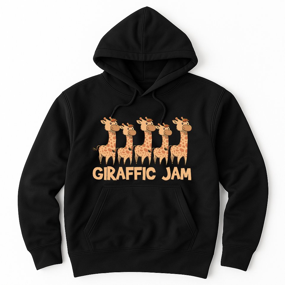 Giraffe Giraffic Jam Funny Pun Cute Hoodie