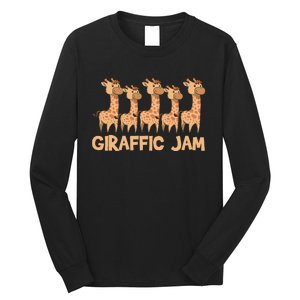 Giraffe Giraffic Jam Funny Pun Cute Long Sleeve Shirt