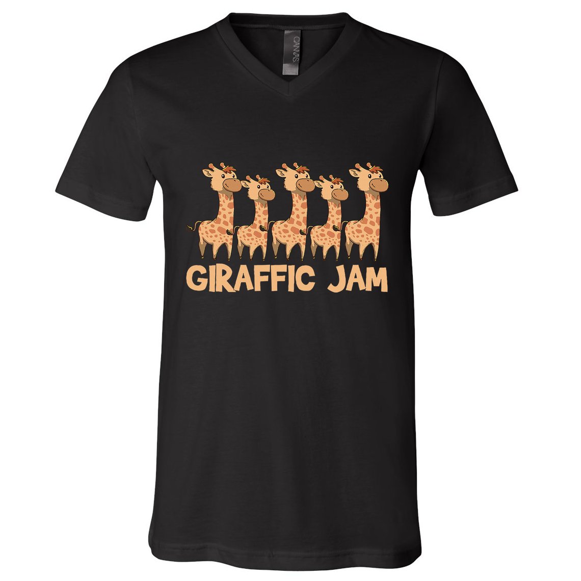 Giraffe Giraffic Jam Funny Pun Cute V-Neck T-Shirt