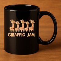 Giraffe Giraffic Jam Funny Pun Cute 11oz C Handle Ceramic Mug