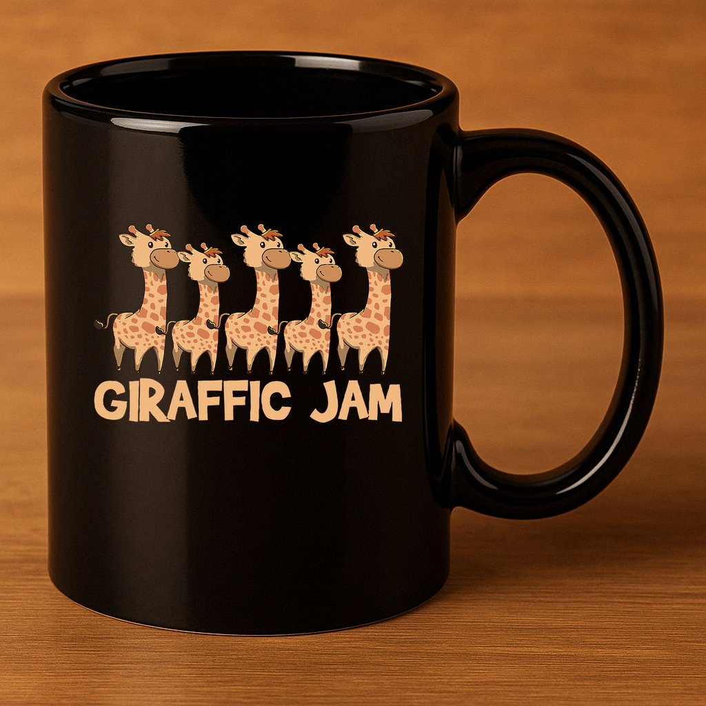 Giraffe Giraffic Jam Funny Pun Cute 11oz C Handle Ceramic Mug