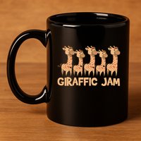 Giraffe Giraffic Jam Funny Pun Cute 11oz C Handle Ceramic Mug