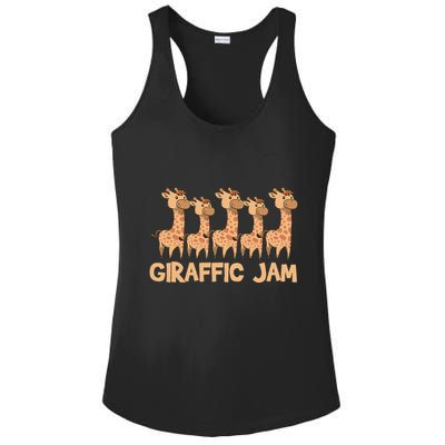 Giraffe Giraffic Jam Funny Pun Cute Ladies PosiCharge Competitor Racerback Tank