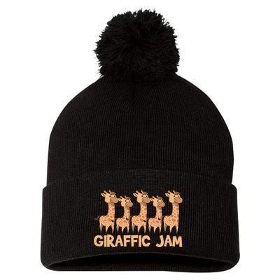 Giraffe Giraffic Jam Funny Pun Cute Pom Pom 12in Knit Beanie