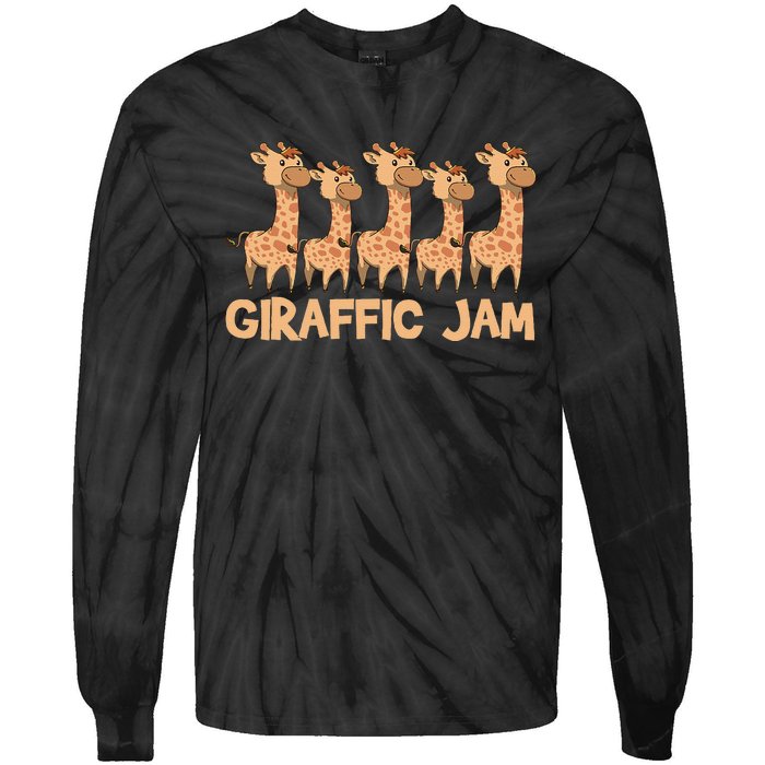 Giraffe Giraffic Jam Funny Pun Cute Tie-Dye Long Sleeve Shirt