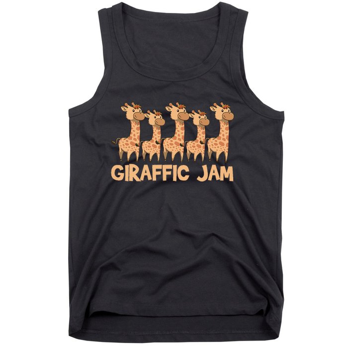 Giraffe Giraffic Jam Funny Pun Cute Tank Top