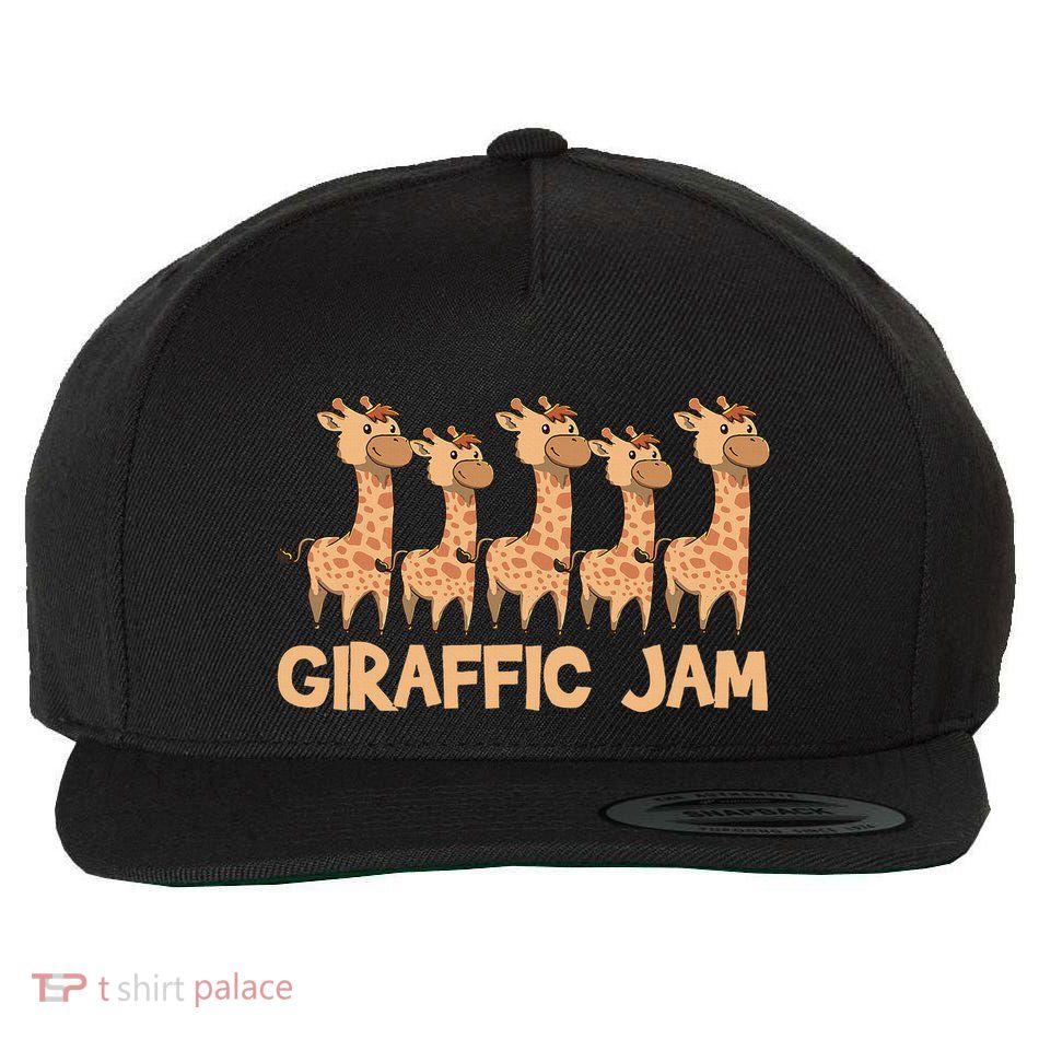 Giraffe Giraffic Jam Funny Pun Cute Wool Snapback Cap
