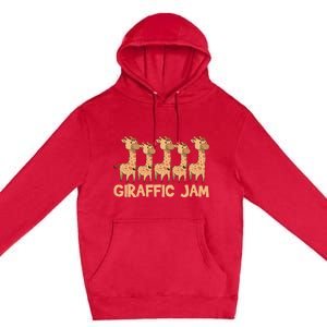 Giraffe Giraffic Jam Funny Pun Cute Premium Pullover Hoodie