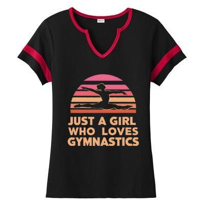 Gymnastics Gymnast Just A Who Loves Gymnastics Vintage Ladies Halftime Notch Neck Tee