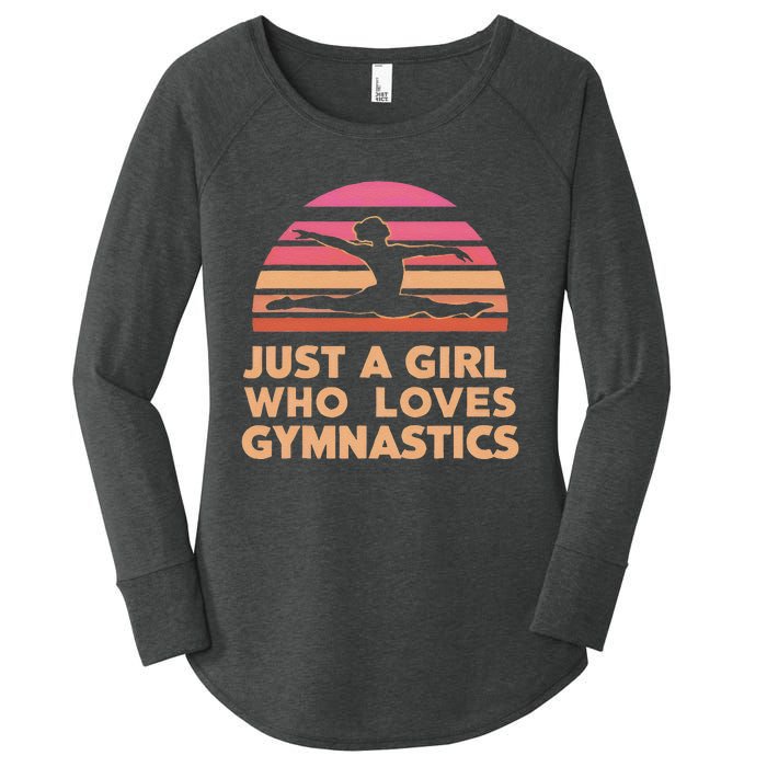 Gymnastics Gymnast Just A Who Loves Gymnastics Vintage Women's Perfect Tri Tunic Long Sleeve Shirt