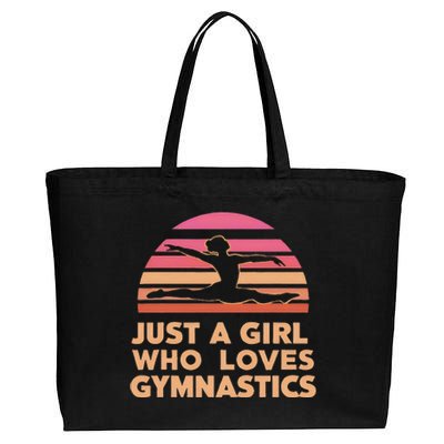 Gymnastics Gymnast Just A Who Loves Gymnastics Vintage Cotton Canvas Jumbo Tote