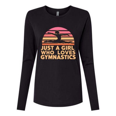 Gymnastics Gymnast Just A Girl Who Loves Gymnastics Vintage Womens Cotton Relaxed Long Sleeve T-Shirt