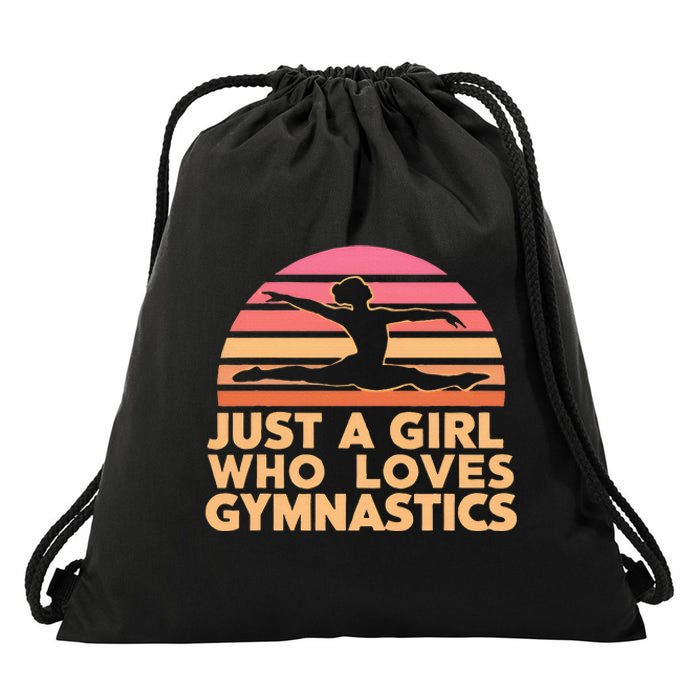 Gymnastics Gymnast Just A Girl Who Loves Gymnastics Vintage Drawstring Bag