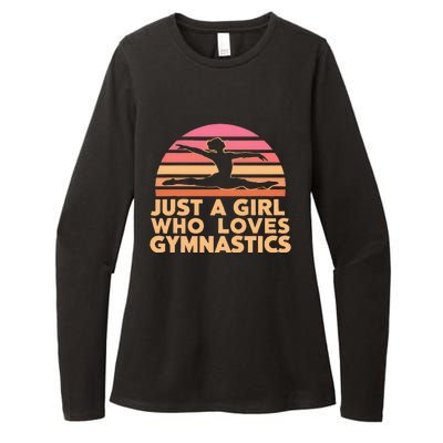 Gymnastics Gymnast Just A Girl Who Loves Gymnastics Vintage Womens CVC Long Sleeve Shirt