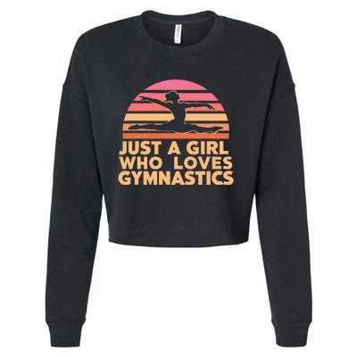 Gymnastics Gymnast Just A Girl Who Loves Gymnastics Vintage Cropped Pullover Crew