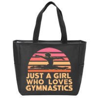 Gymnastics Gymnast Just A Girl Who Loves Gymnastics Vintage Zip Tote Bag