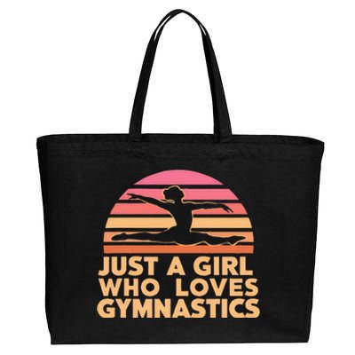 Gymnastics Gymnast Just A Girl Who Loves Gymnastics Vintage Cotton Canvas Jumbo Tote