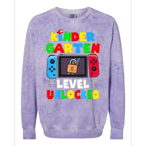 Game Gaming Kindergarten Level Unlocked Back To School Colorblast Crewneck Sweatshirt