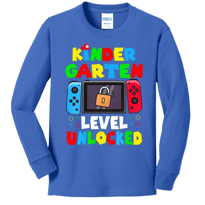 Game Gaming Kindergarten Level Unlocked Back To School Kids Long Sleeve Shirt