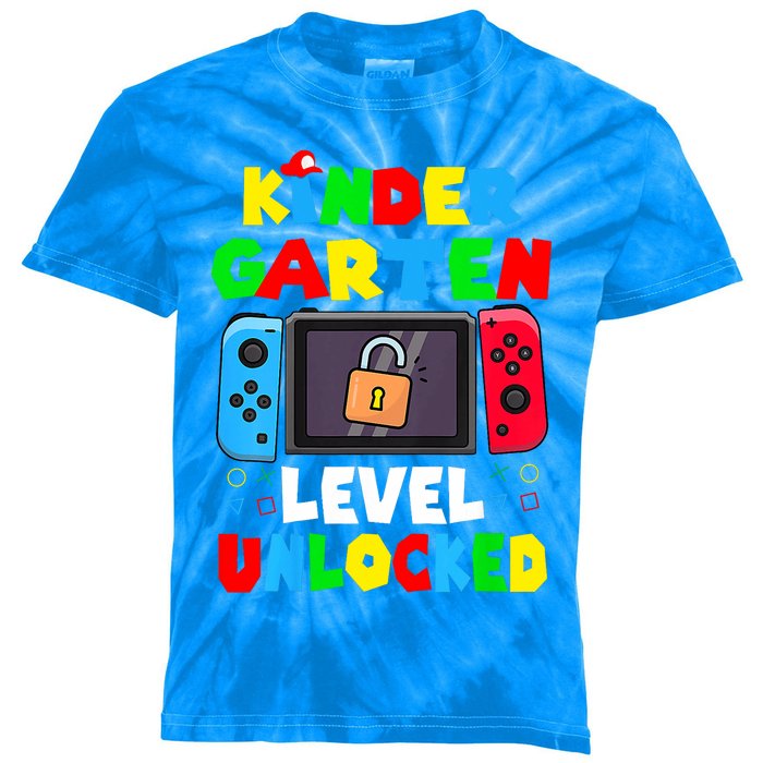 Game Gaming Kindergarten Level Unlocked Back To School Kids Tie-Dye T-Shirt