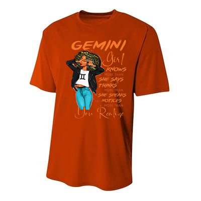 Gemini Girl Knows More Than She Says Performance Sprint T-Shirt