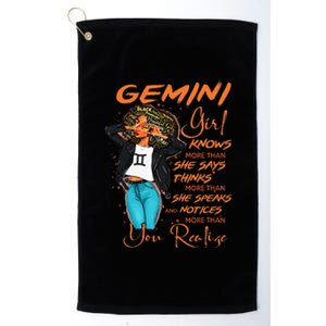 Gemini Girl Knows More Than She Says Platinum Collection Golf Towel