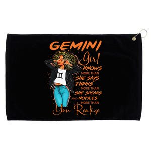 Gemini Girl Knows More Than She Says Grommeted Golf Towel