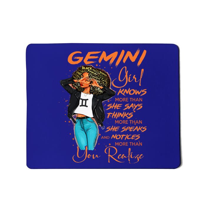 Gemini Girl Knows More Than She Says Mousepad